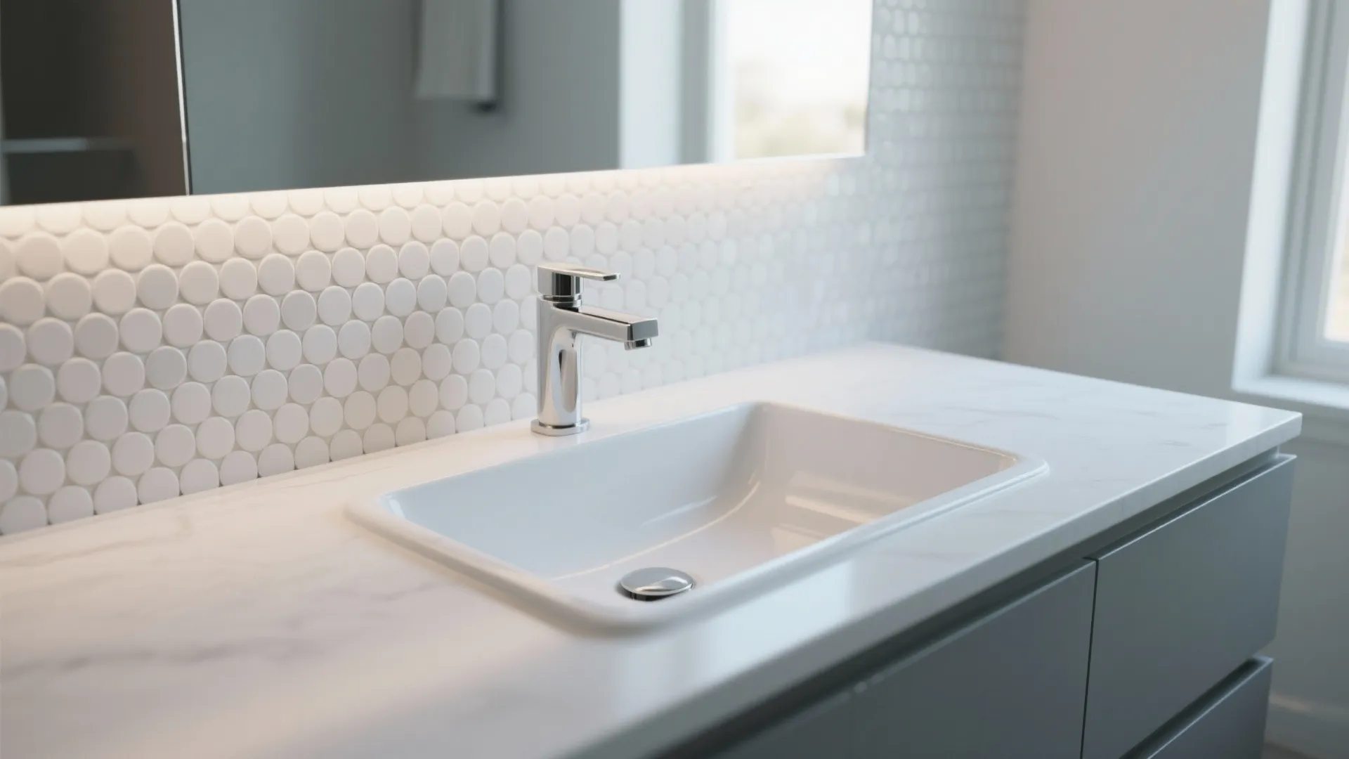 9. Penny Tile Sink Backsplash