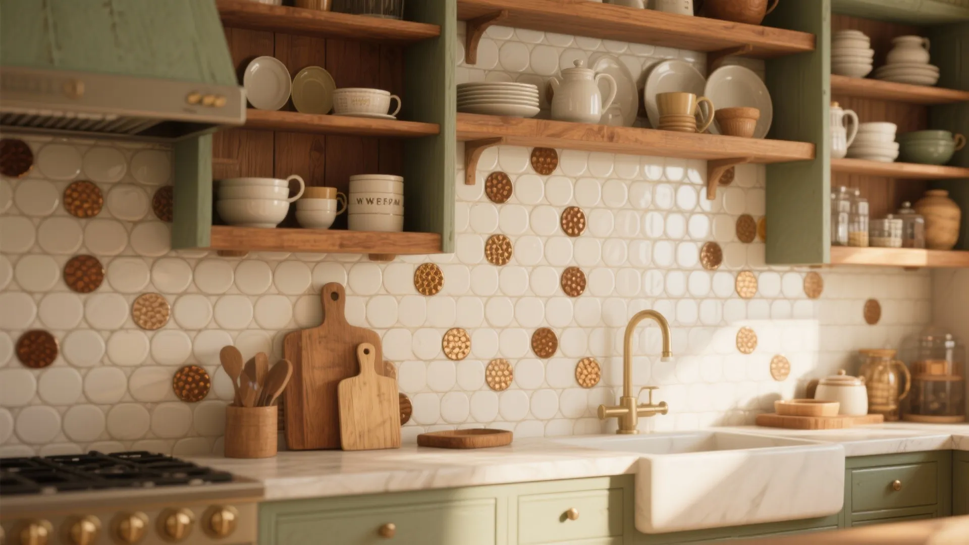 5. Mosaic or Penny Tiles for Playful Texture