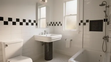 Black & White Penny Tile Bathroom Ideas (5 Ways)