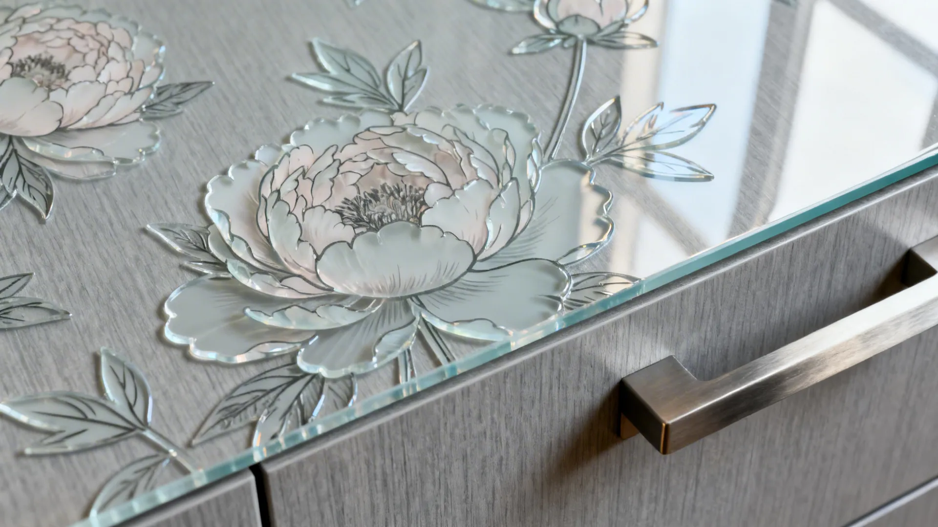 Layered minimal fronts with acrylic floral panels