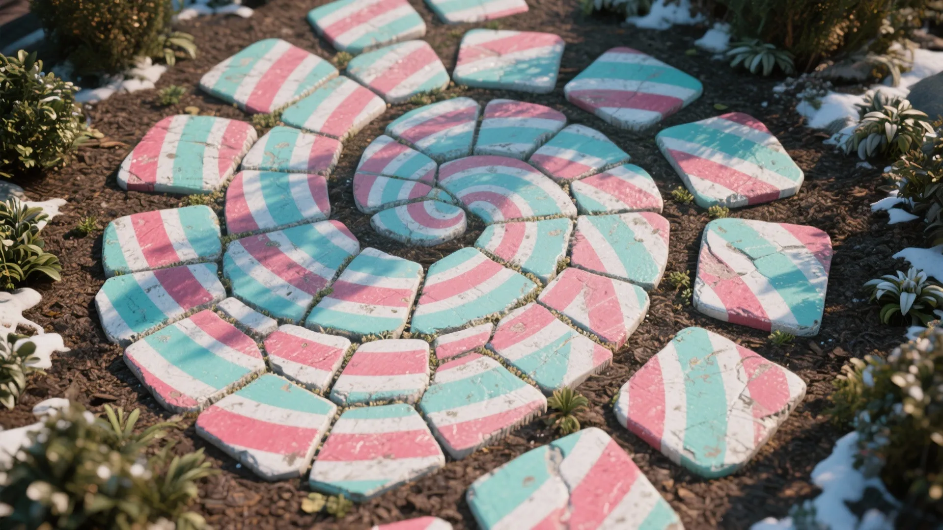 2. Peppermint Pathway with Painted Stones