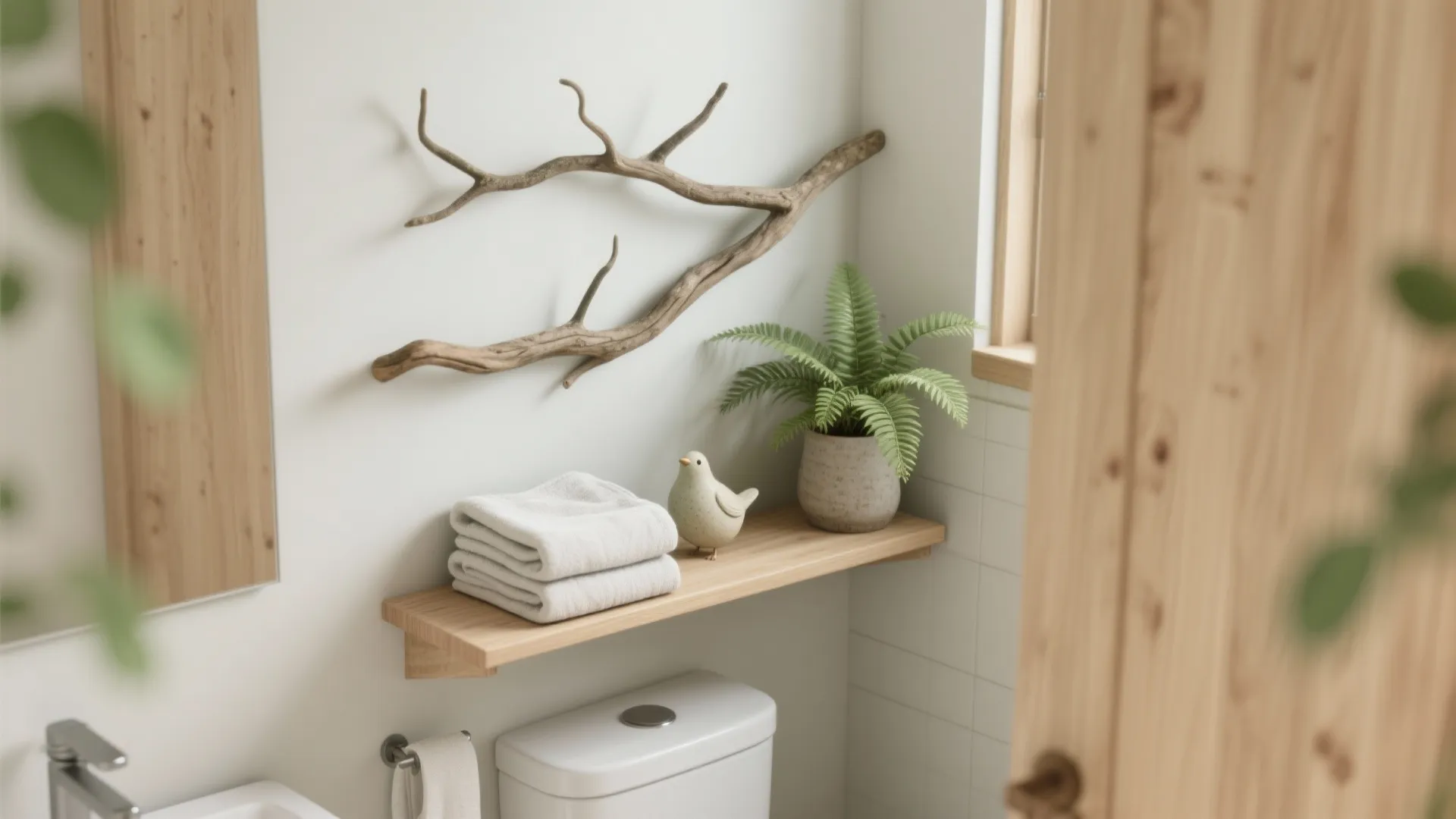 3. Perched Shelves & Natural Accents