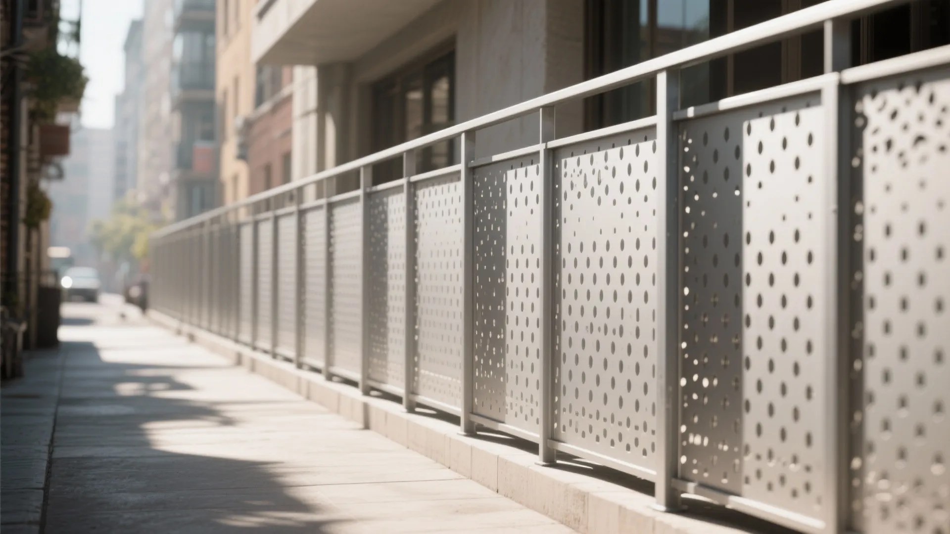 Patterned metal panels for privacy and shadow play