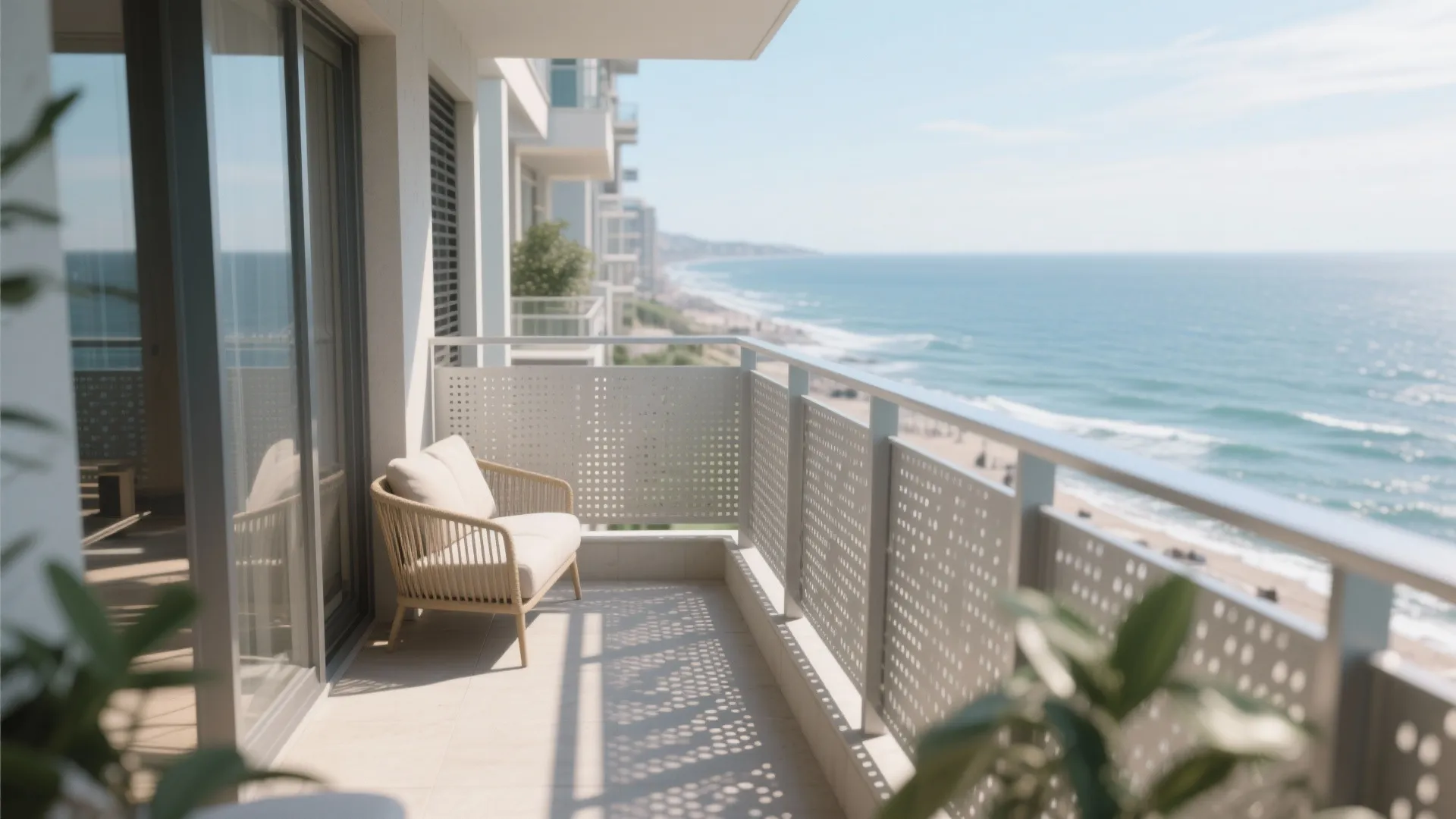 3) Perforated metal panels for pattern, airflow, and safety