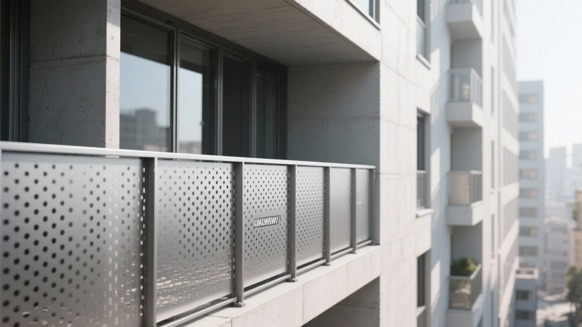 3) Perforated stainless panels: privacy with patterns