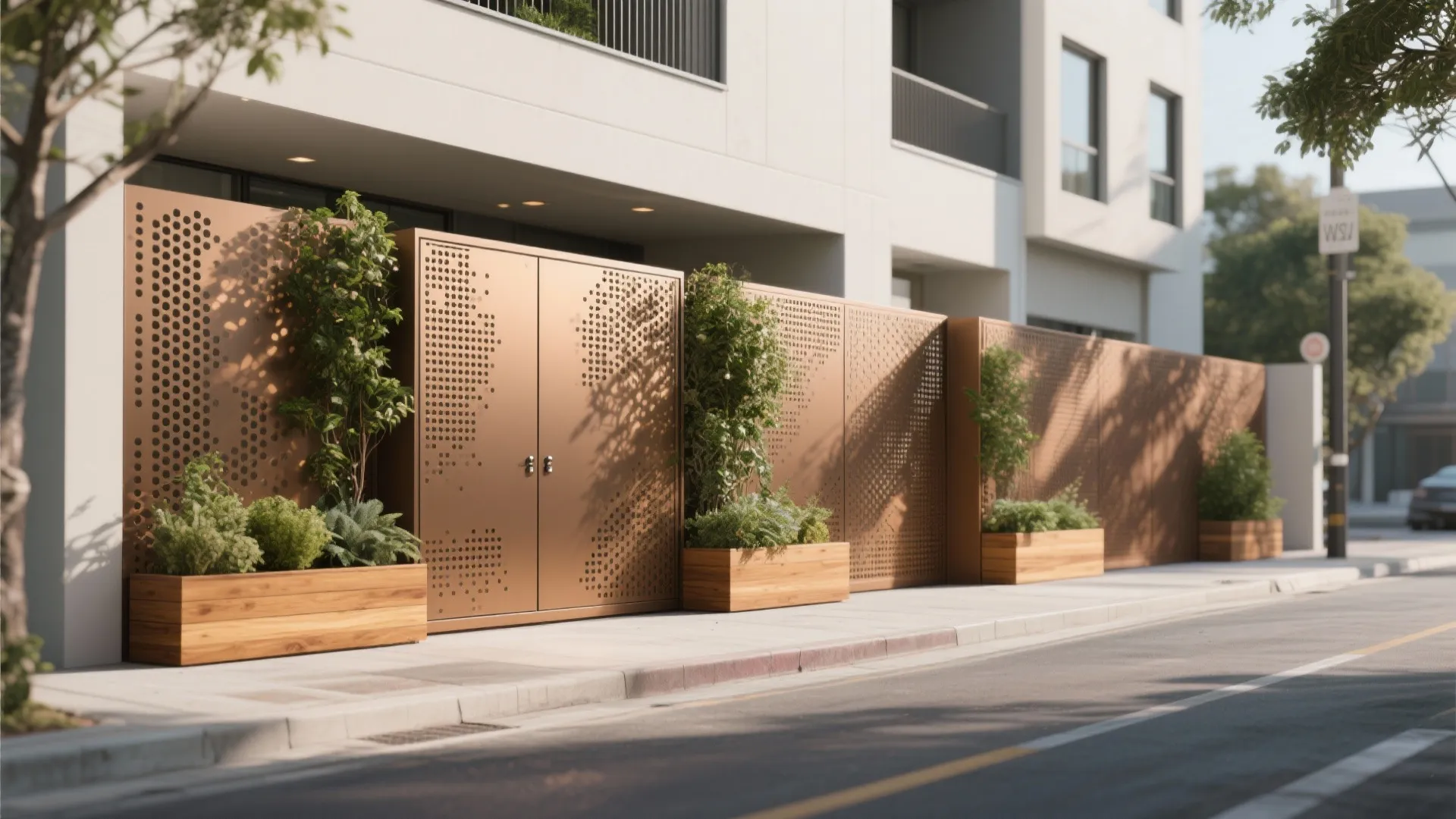 Perforated Metal Screens for Airy Privacy