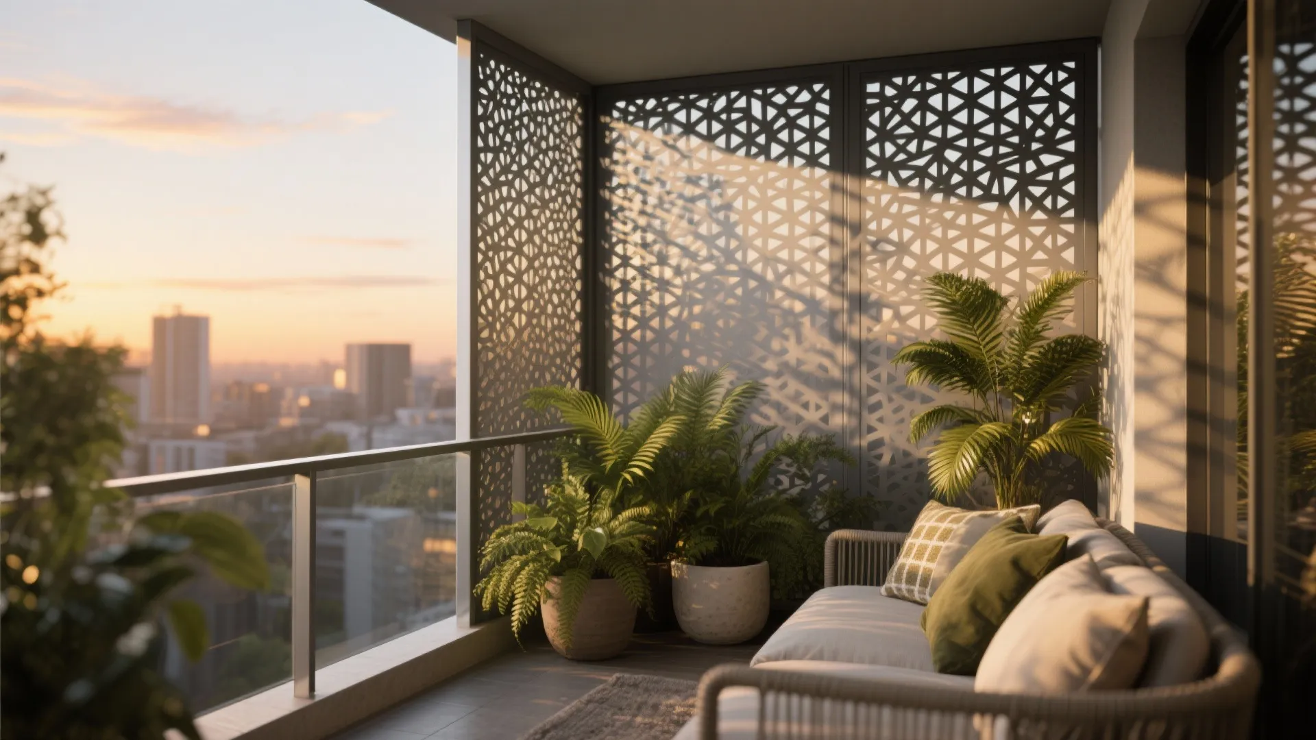 4) Perforated Privacy Screens and Patterned Panels