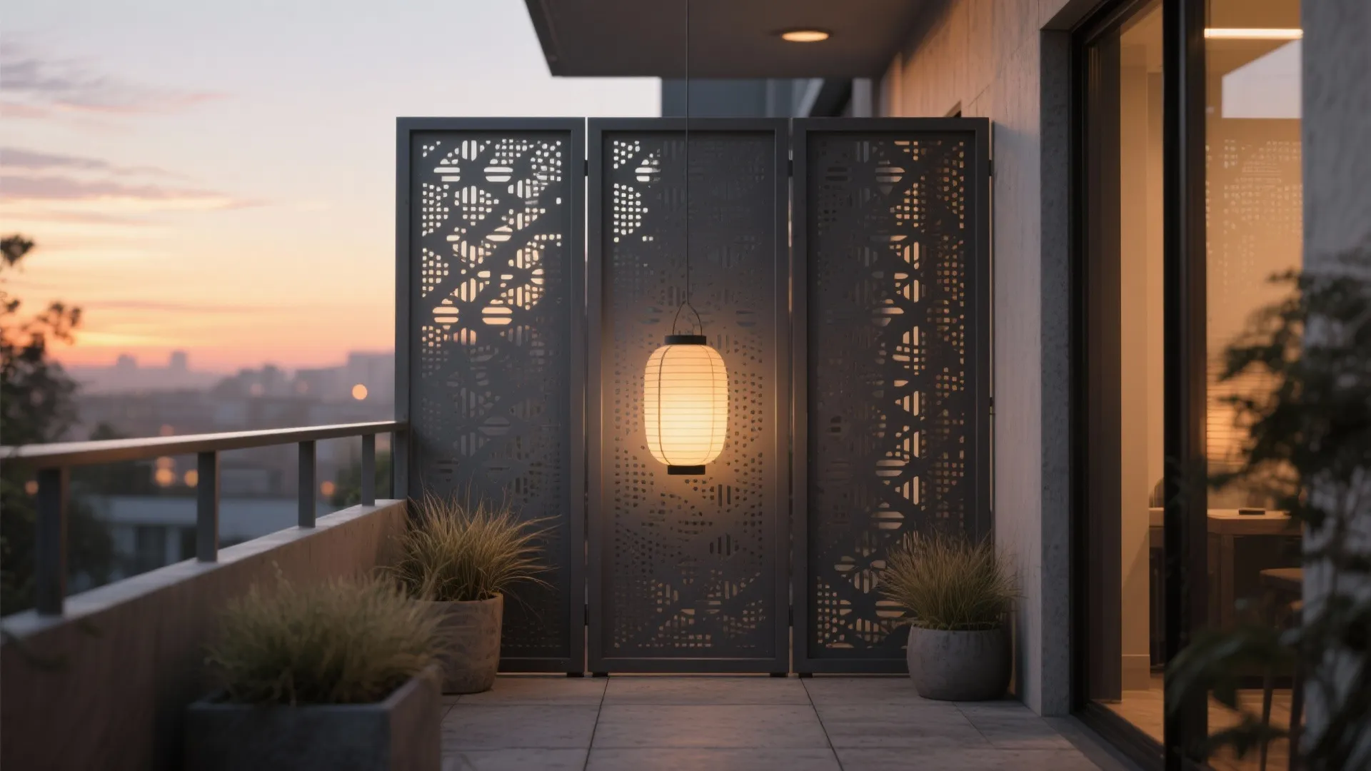 2) Perforated Metal Privacy Panels