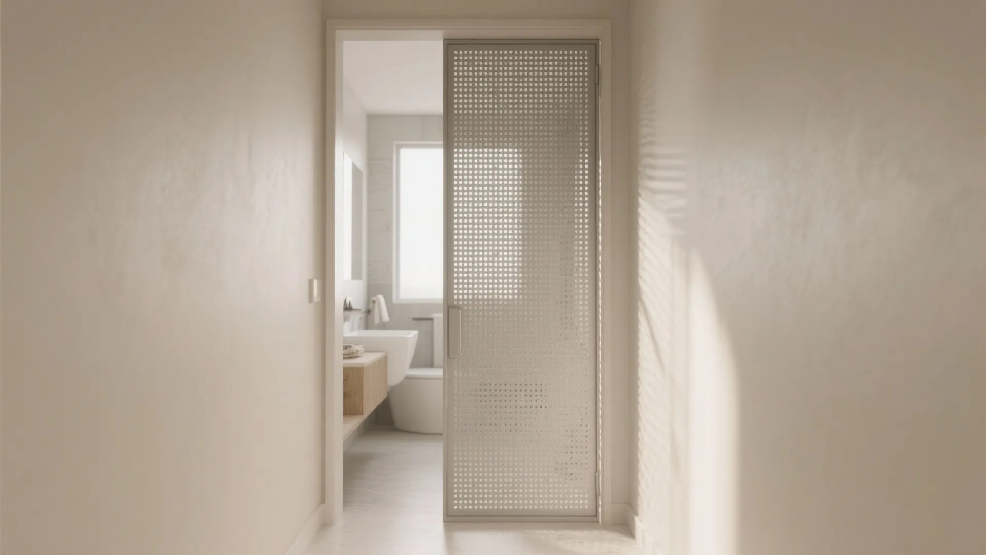 Perforated aluminium screen gate with privacy film