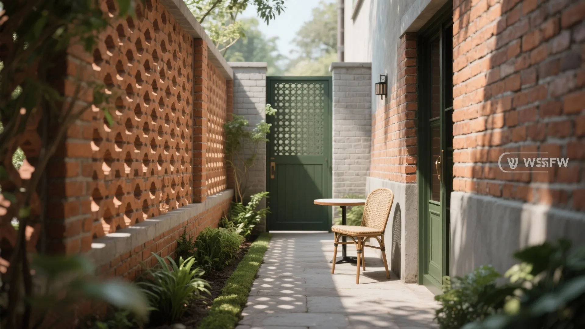 Perforated brick screens for breezy privacy