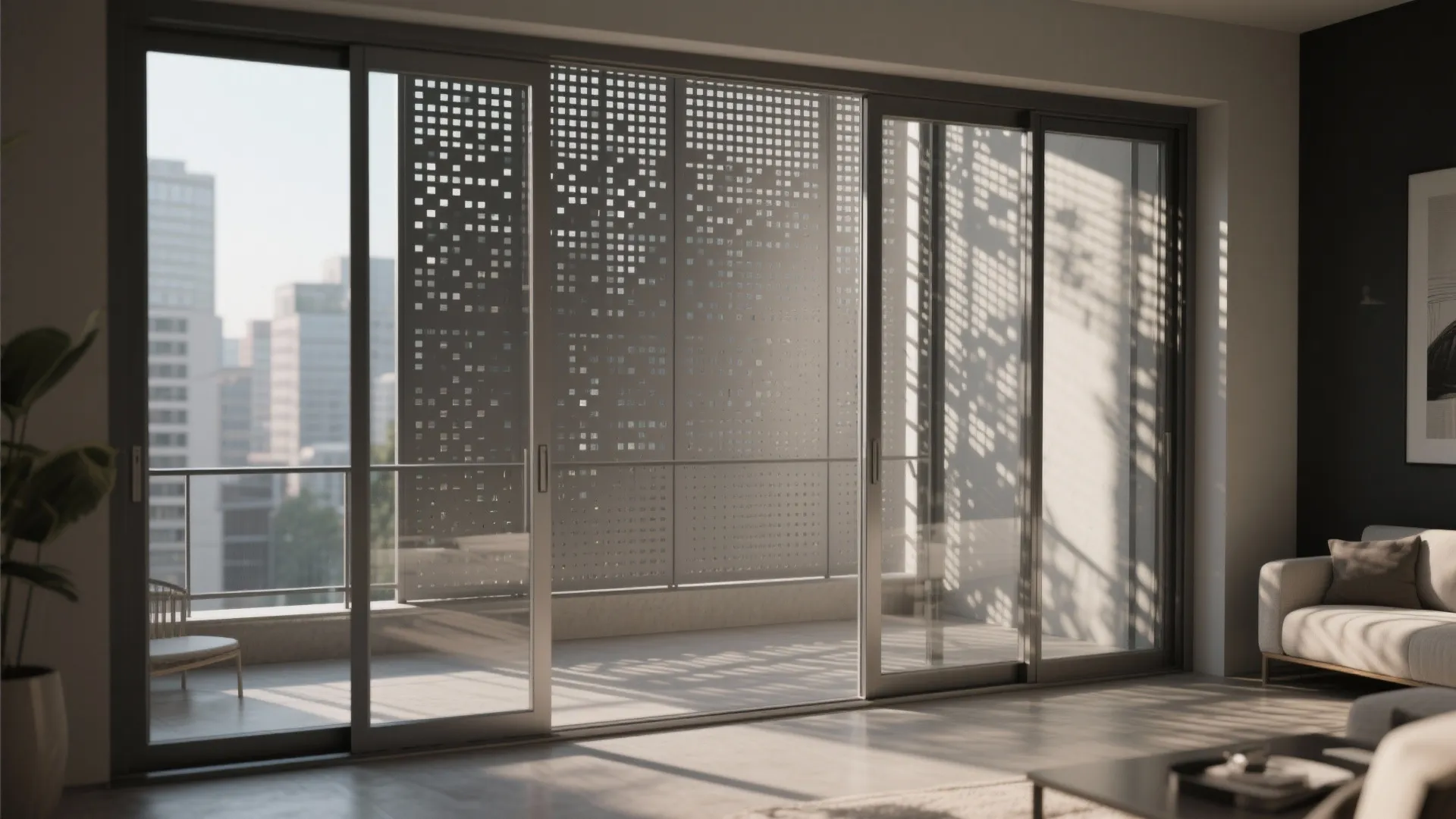 Perforated Privacy Grill + Daylight-Friendly Sliders