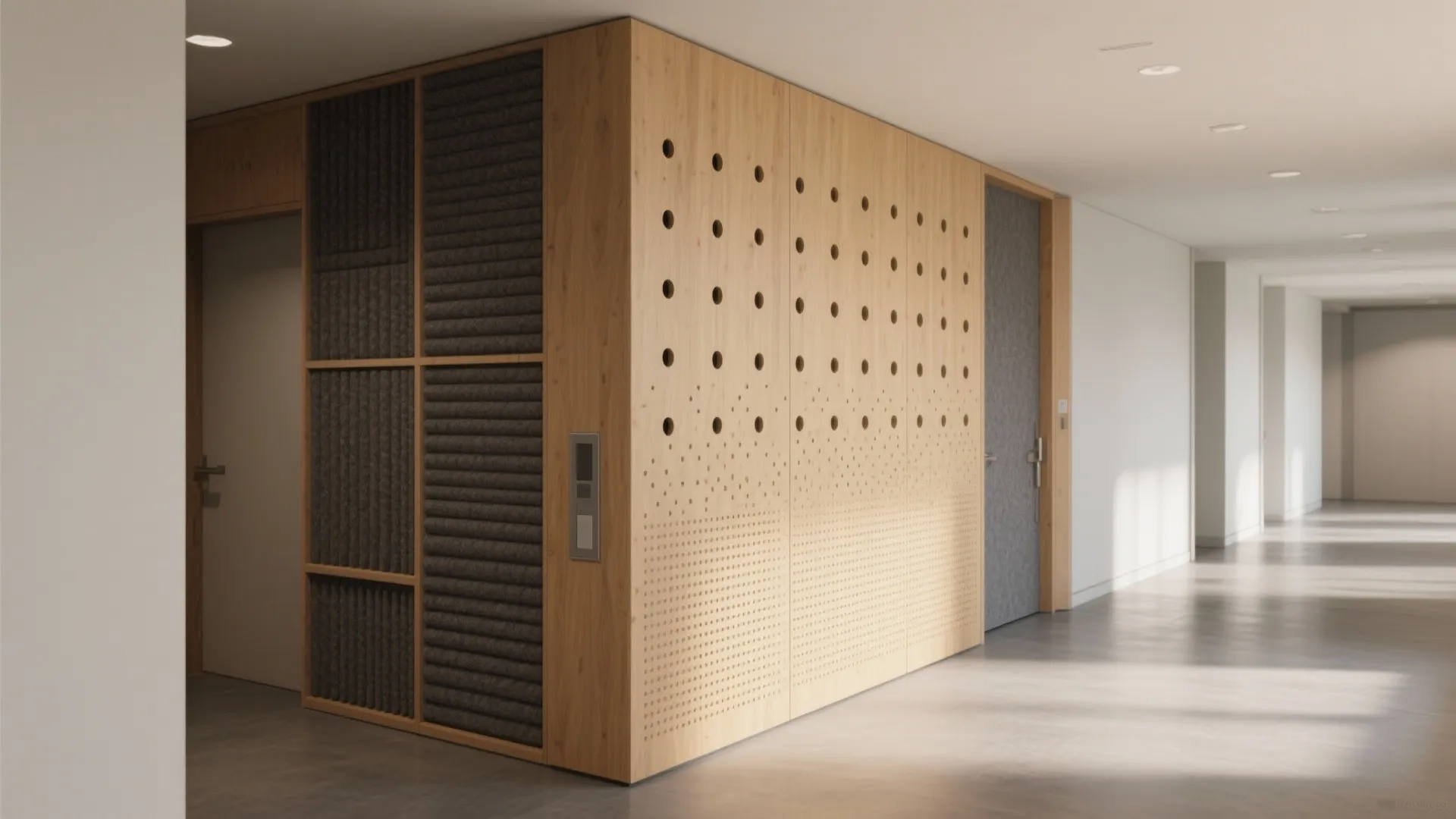 Perforated or Acoustic Plywood Partition for Quiet Halls