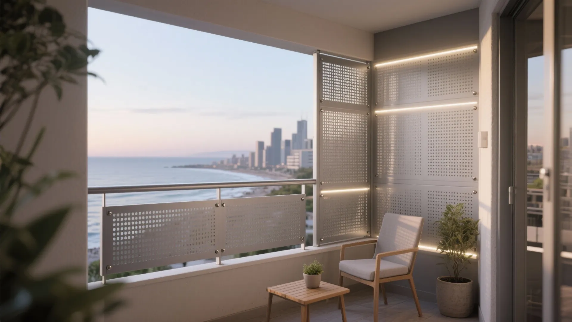 2) Perforated Metal Panels for Privacy with Airflow