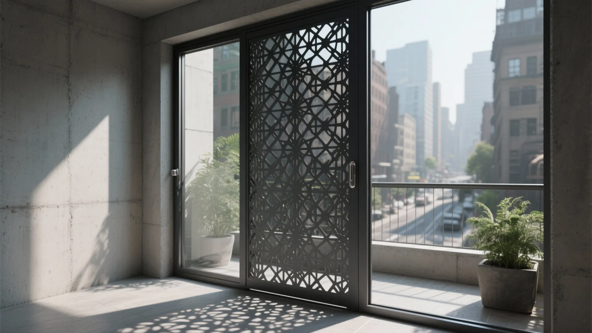 Perforated or Laser-Cut Metal for Privacy with Airflow
