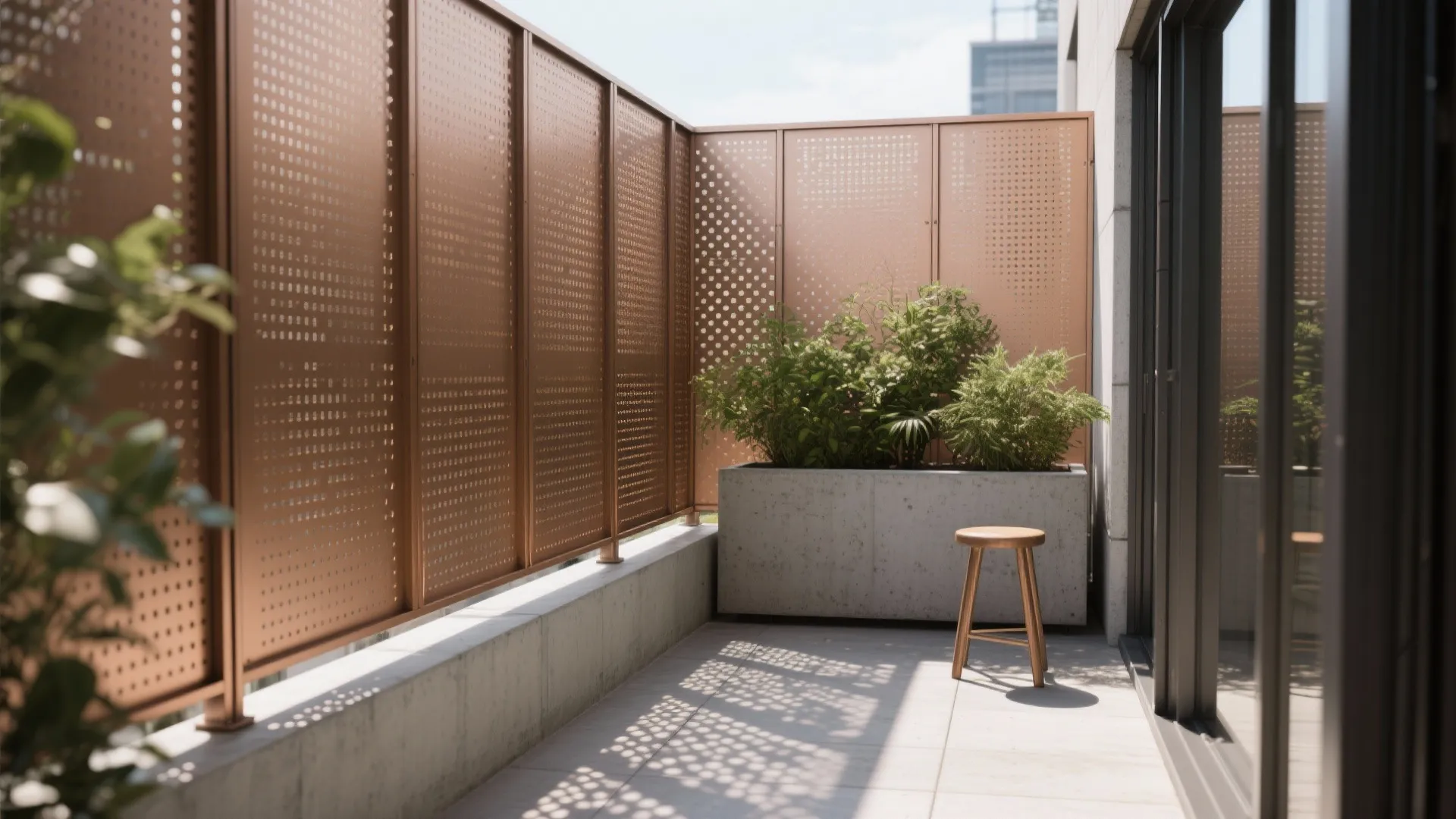 Perforated Metal or Mesh Panels for Privacy
