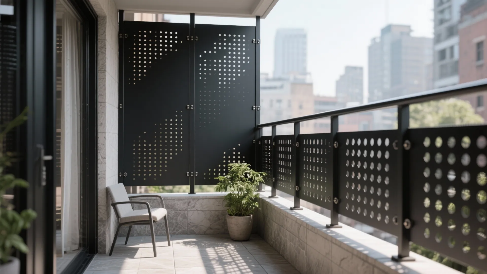 Privacy Screens in Perforated Steel