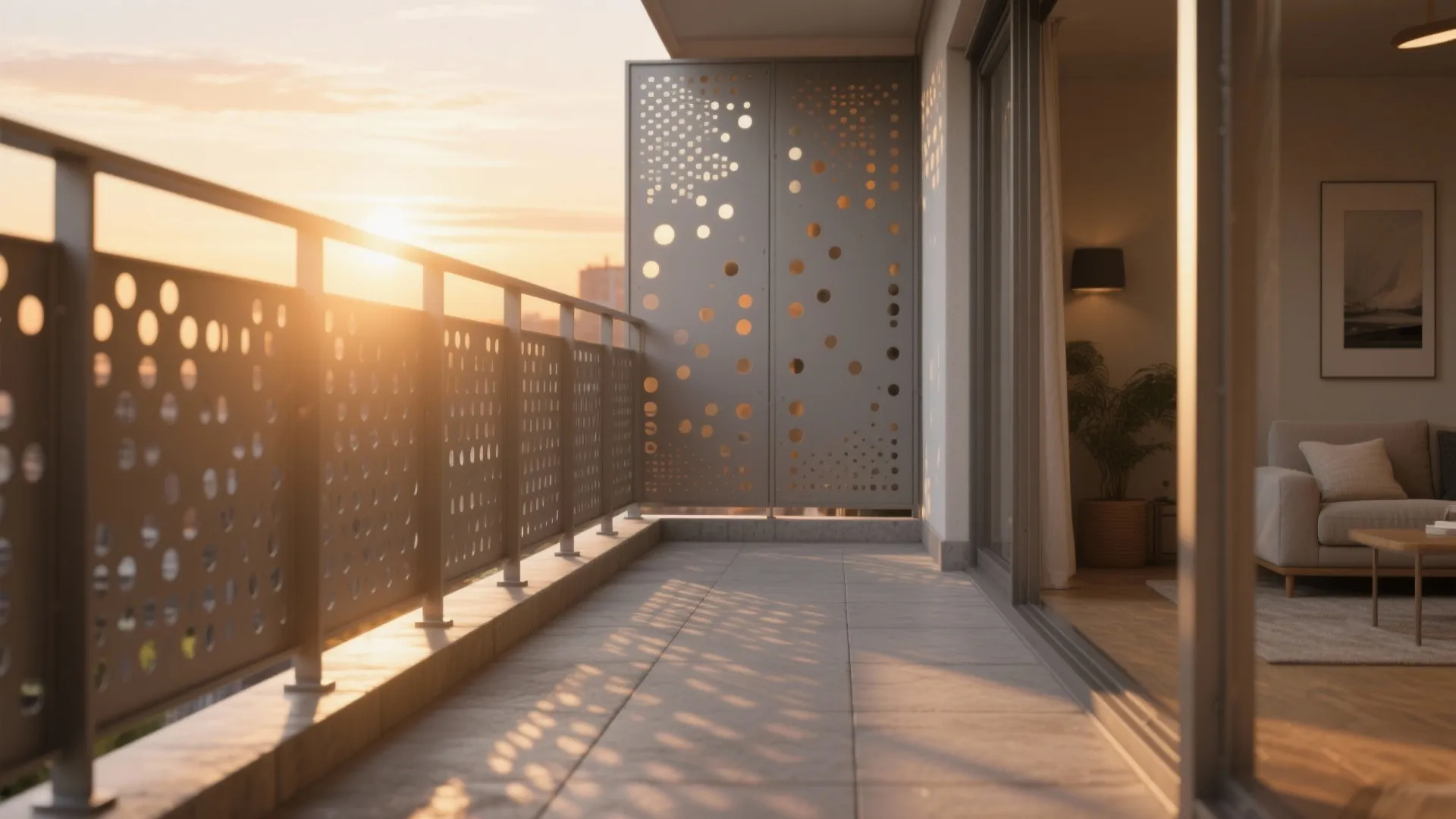 3) Perforated Metal Panels for Airflow and Privacy