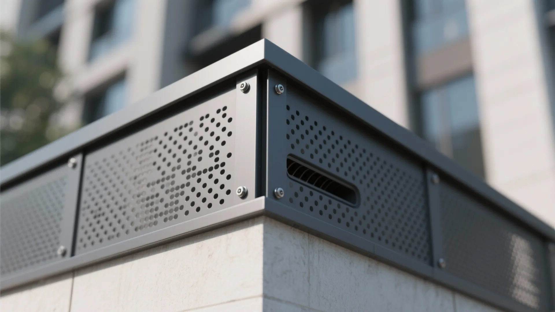 Privacy-Focused Perforated or Louvered Parapet Screen