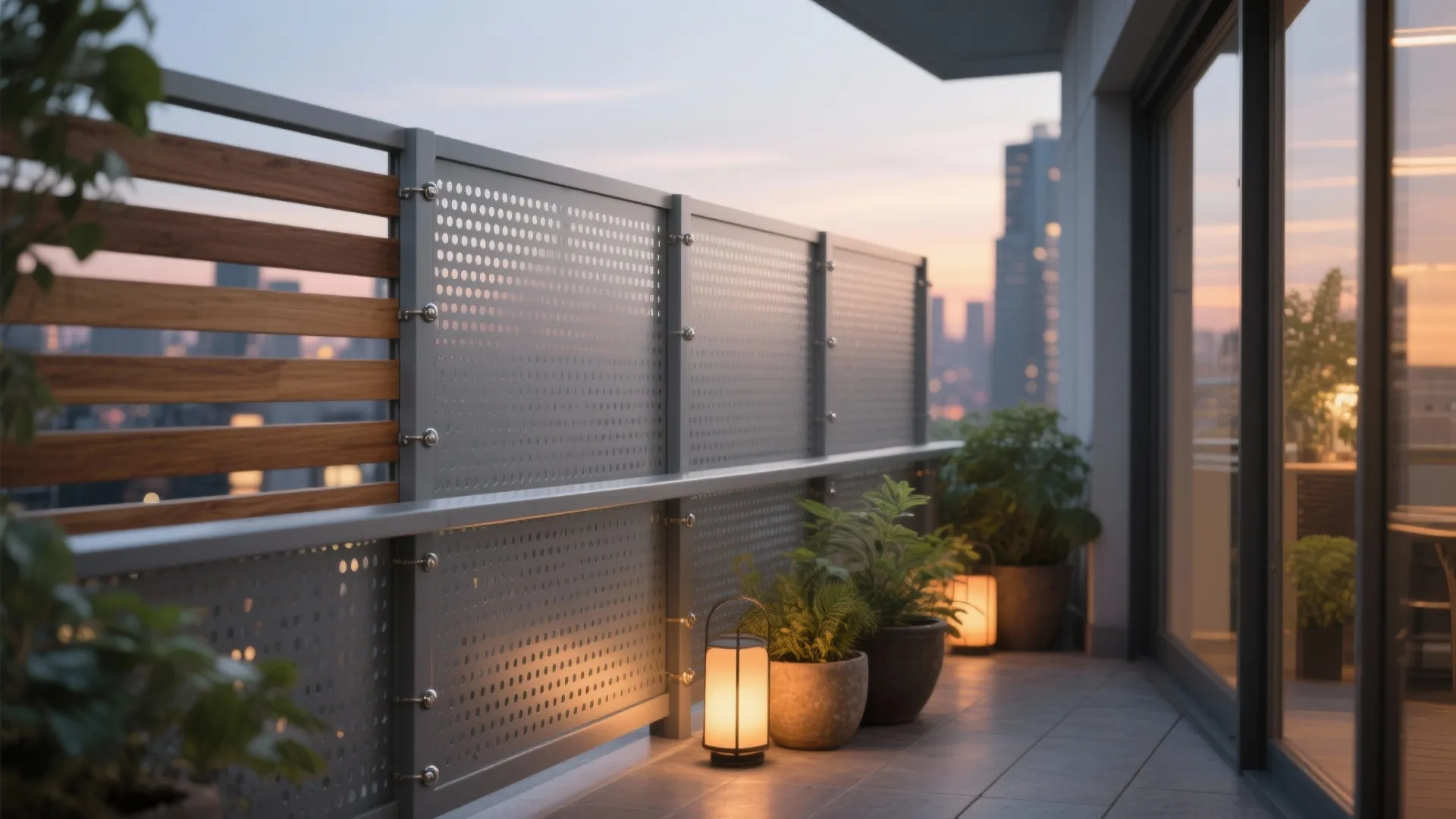 Perforated Metal and Timber Slats for Light and Air