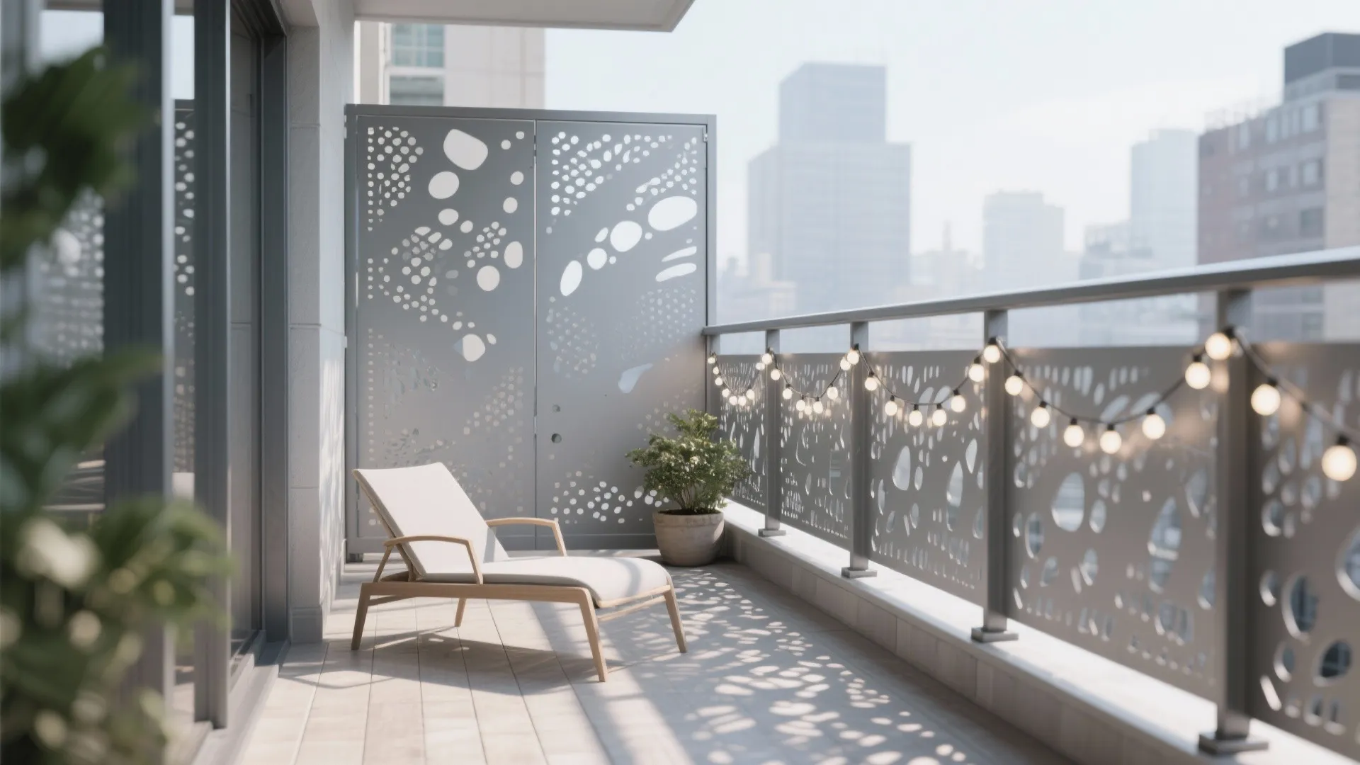 Perforated steel screens for privacy and airflow