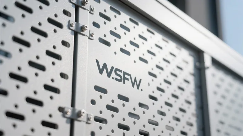 Modern Perforated Metal Facade Design with Brand Integration
