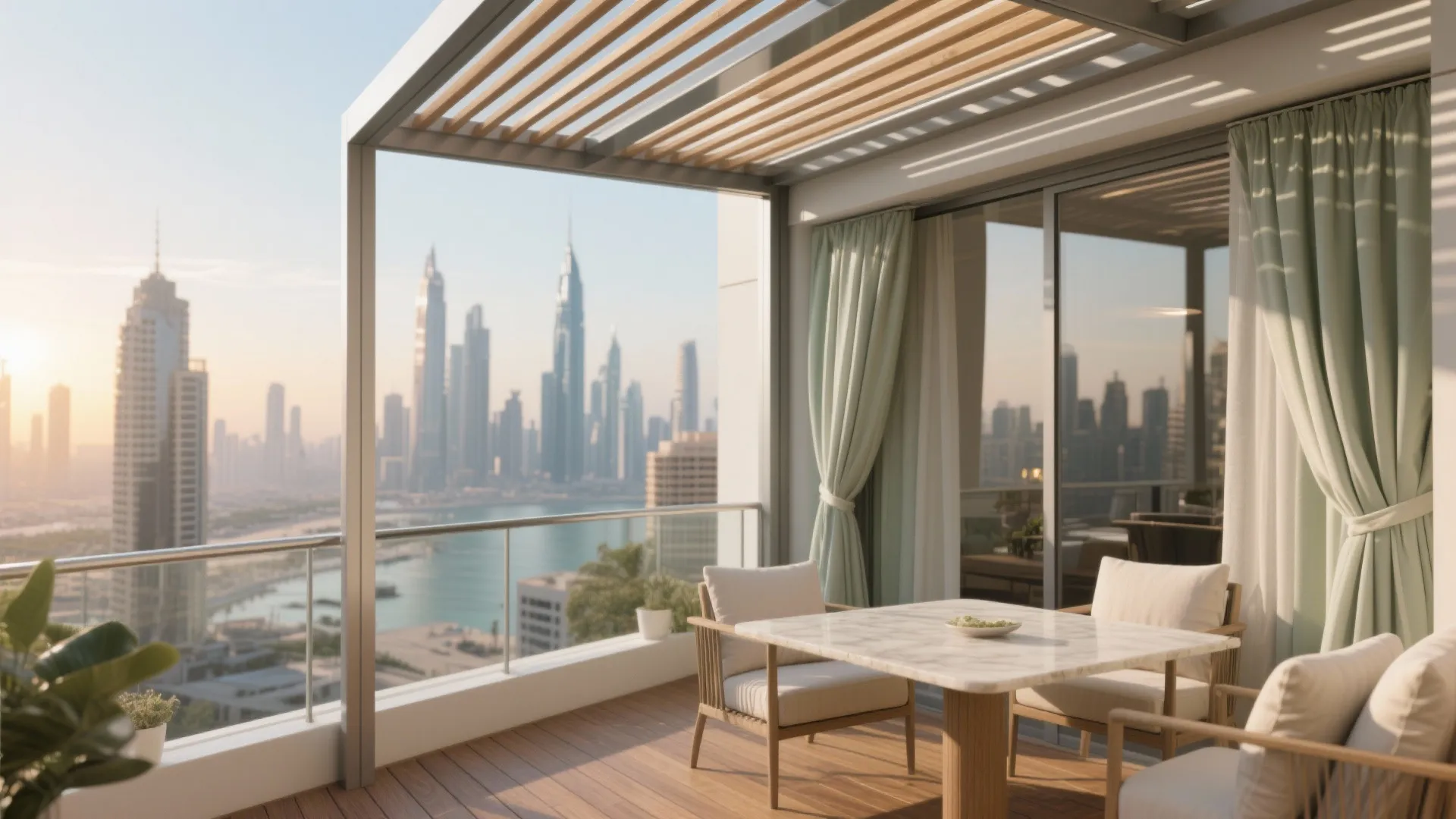 Shade-smart pergolas and curtains