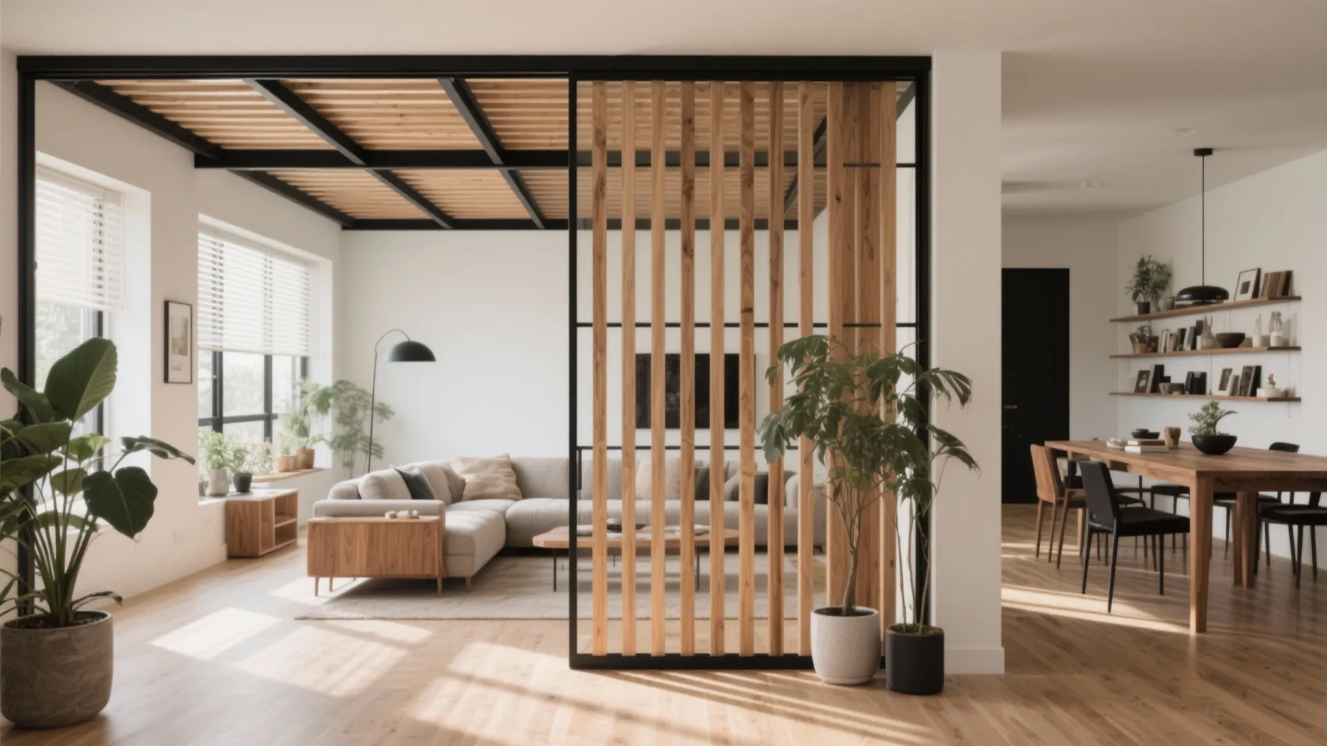 A Pergola Room Divider That Zones Without Walls