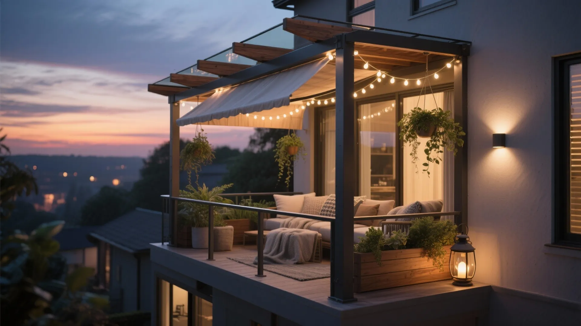 5) Shade, Spark, and Ambience: Compact Pergolas + Layered Lighting