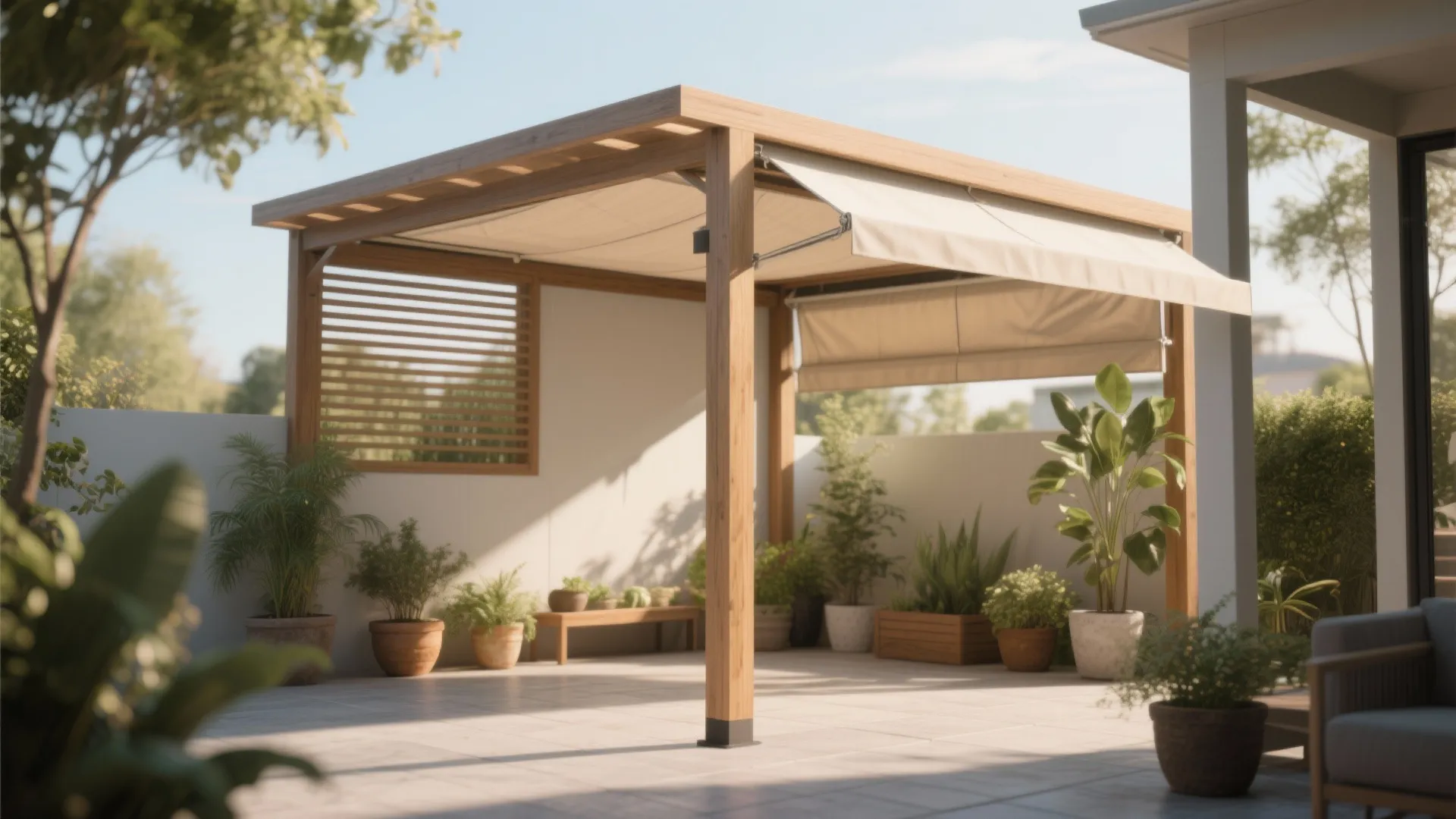 Tip 1: Pergola with Retractable Cover