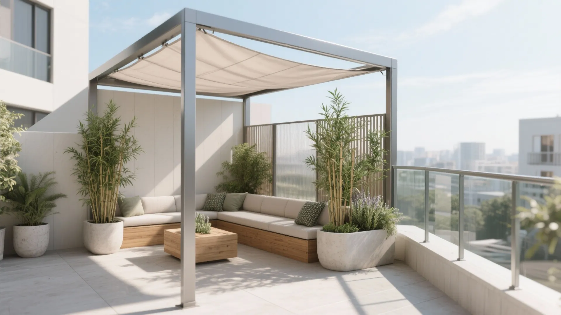 4) Shade + Microclimate: Pergolas, Screens, Planting