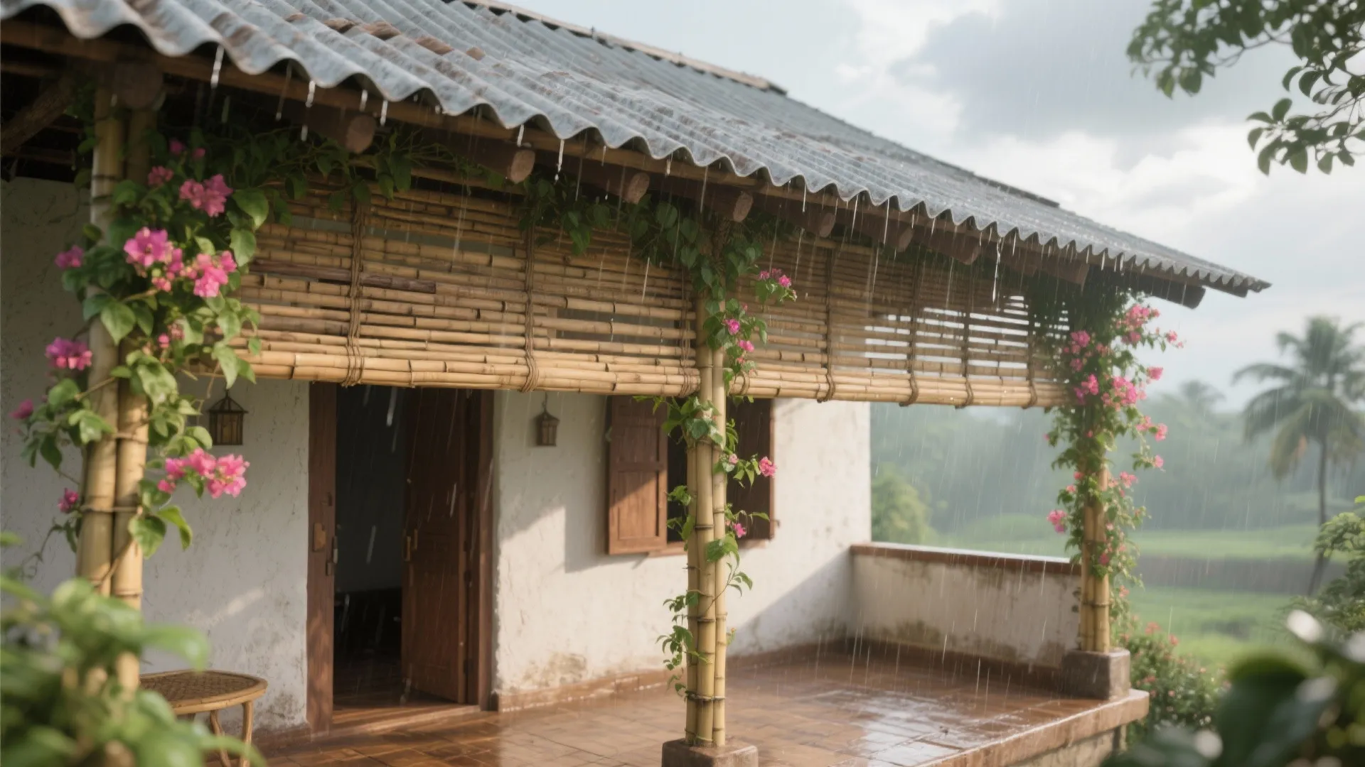 Deep Overhangs and Slatted Pergolas for Sun and Monsoon
