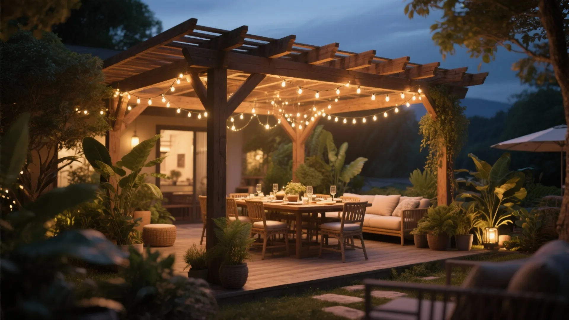 2. Pergola With String Lights