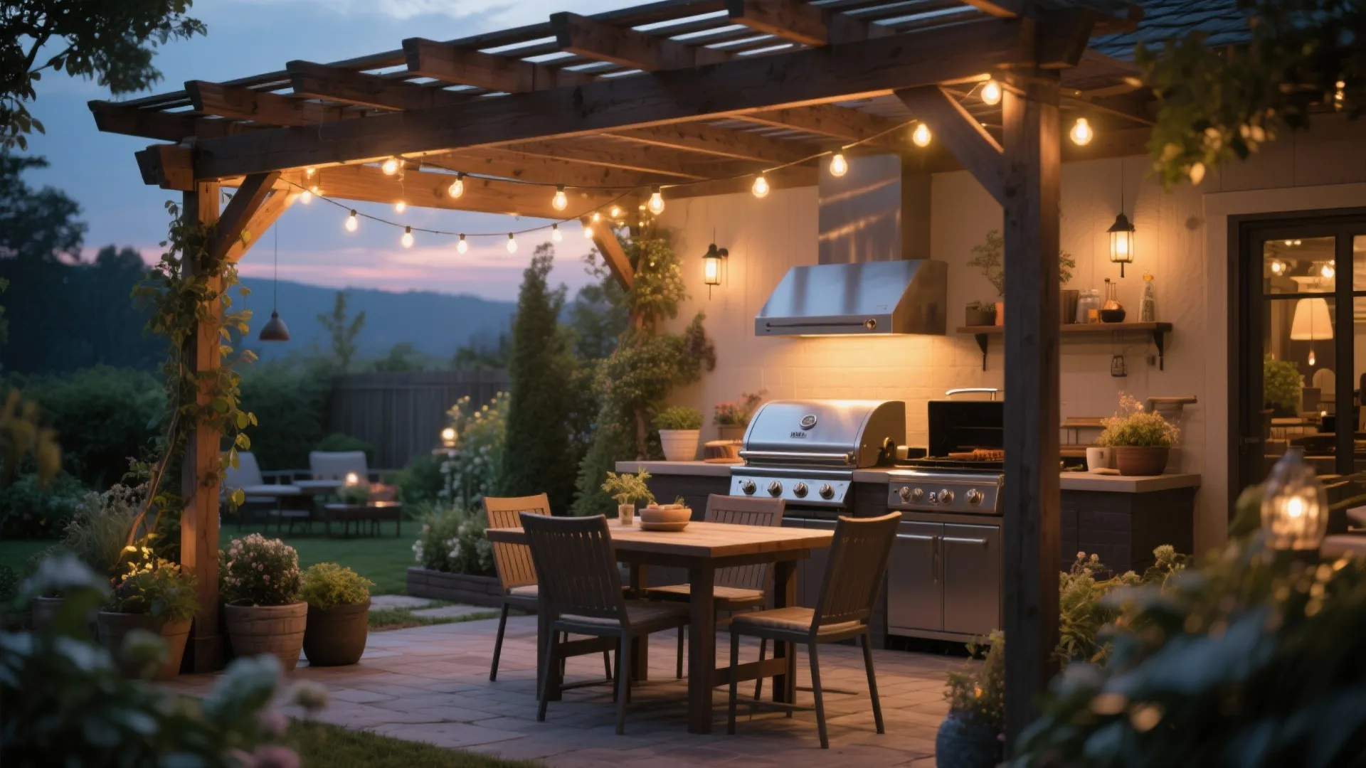 3. Pergola with String Lights