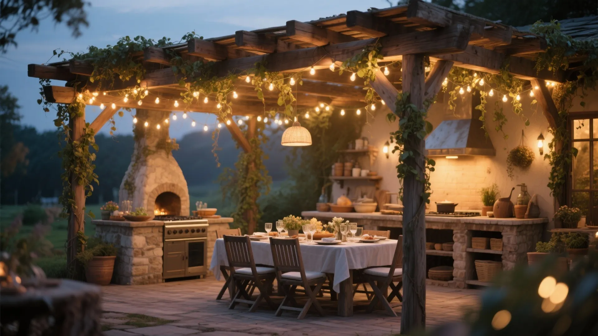 6. Pergola with String Lights