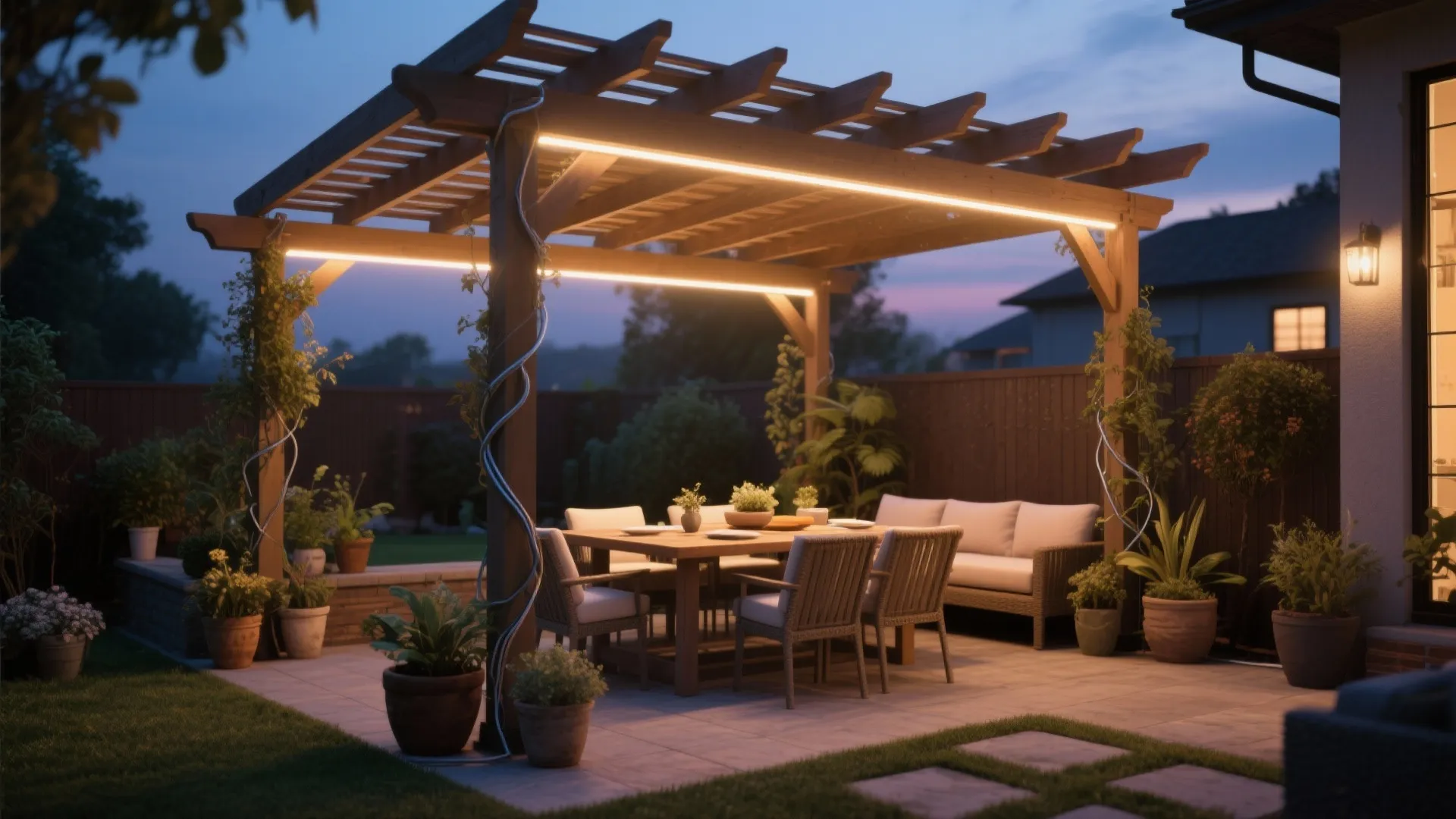 4. Pergola With Lighting