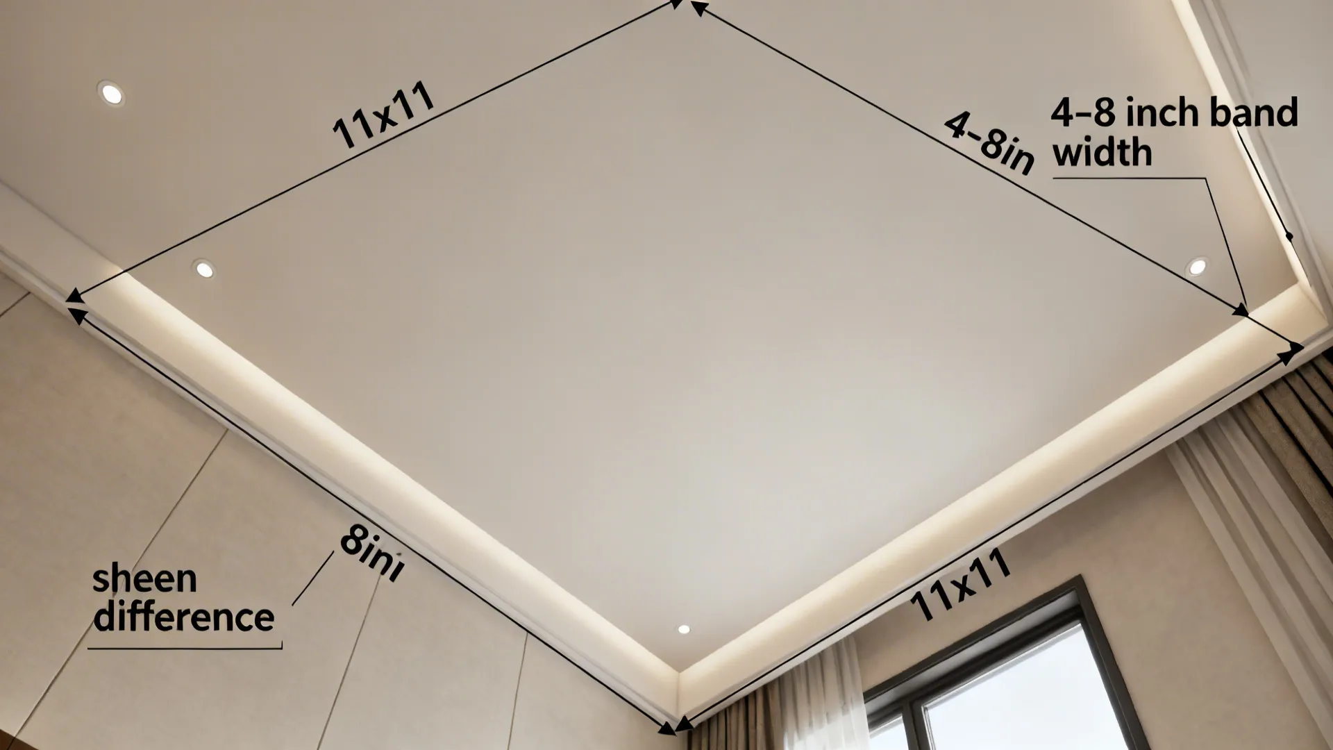 Color-Blocked Ceiling Edge (Painted Perimeter Band)
