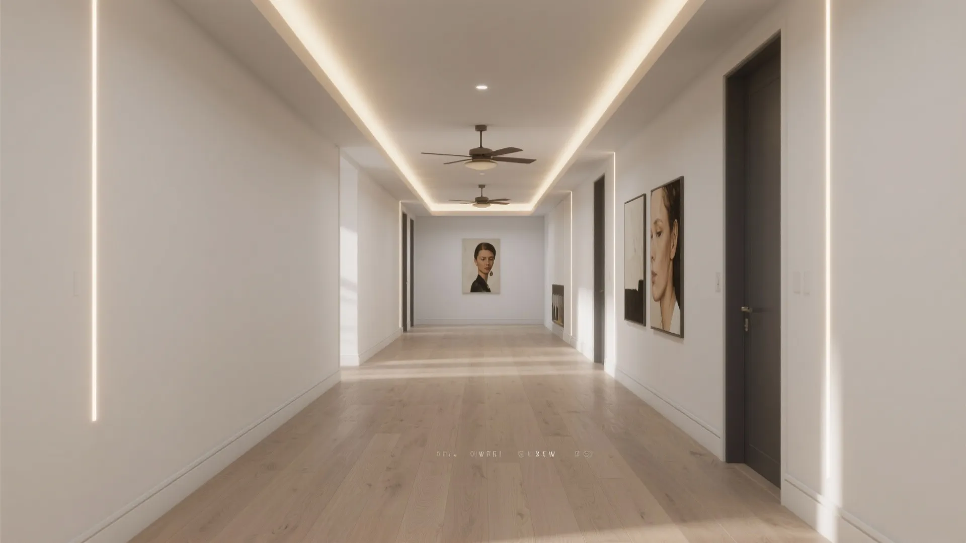 Perimeter LED Coffers for a Softer Living Hall