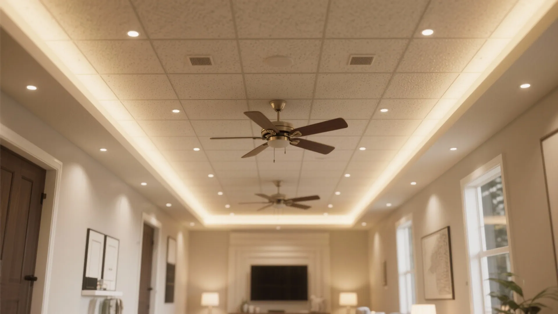 Perimeter cove plus micro-downlights grid