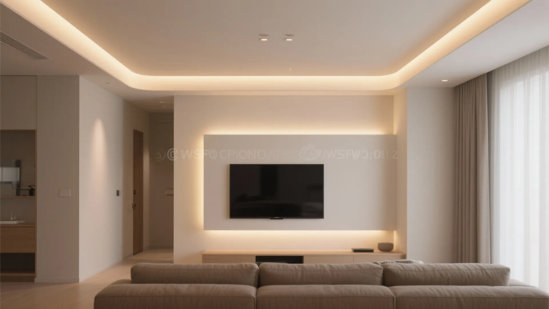 Recessed Cove Lighting Around the Perimeter