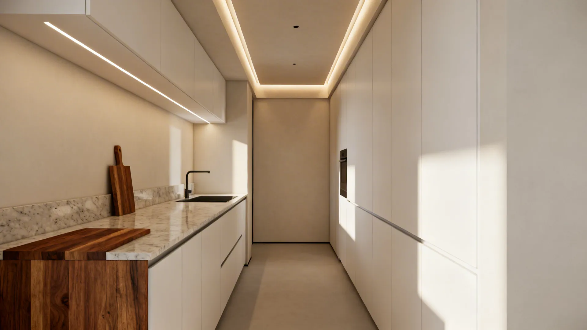 Minimal recessed plane with perimeter cove