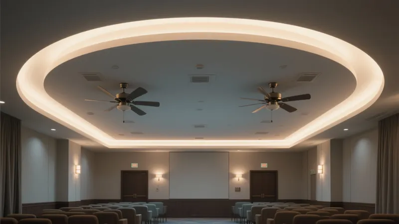 Modern Conference Room with Ambient Ceiling Lighting