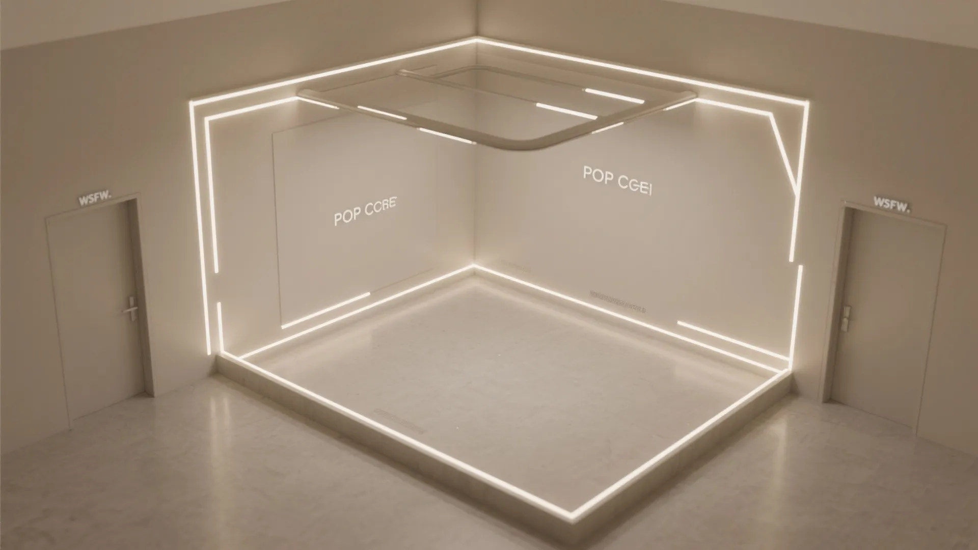 Perimeter cove lighting with slim POP borders