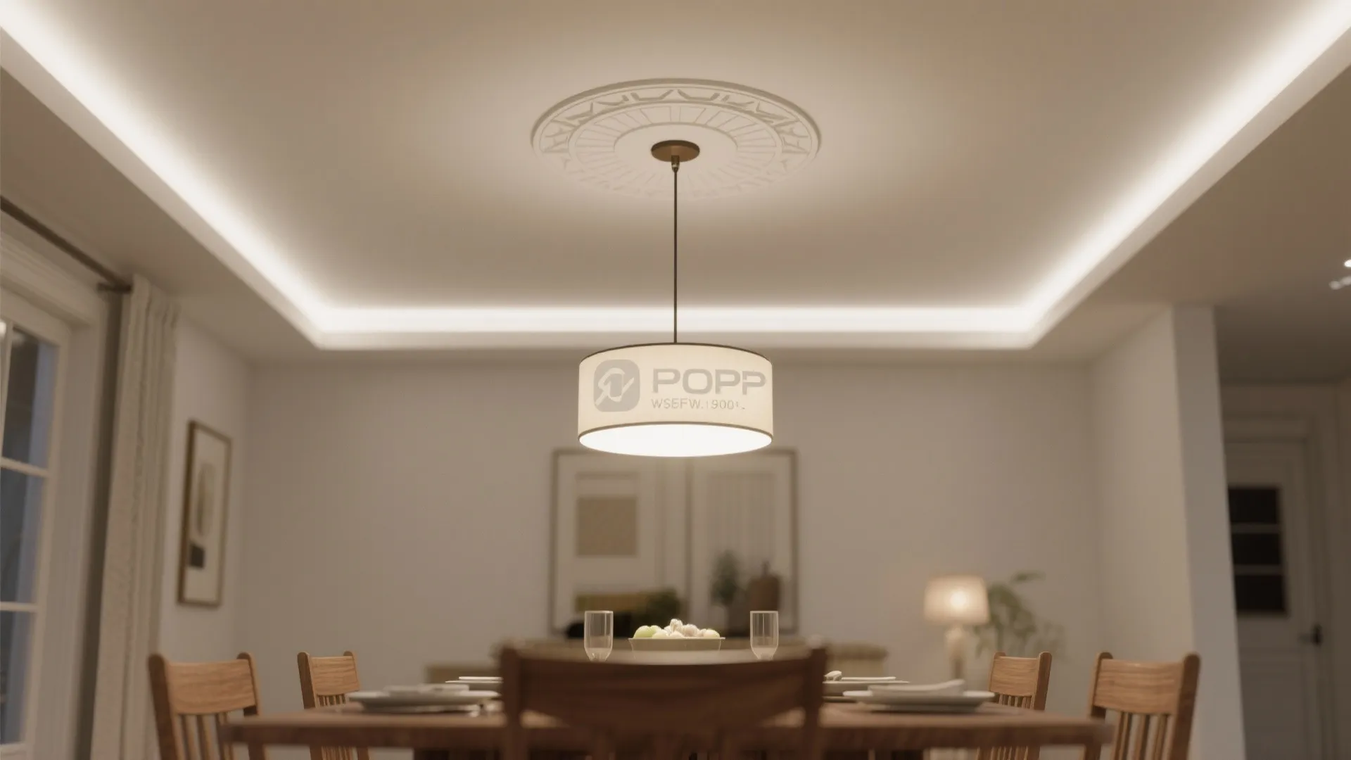 Perimeter Lighting + Central Pendant Medallion