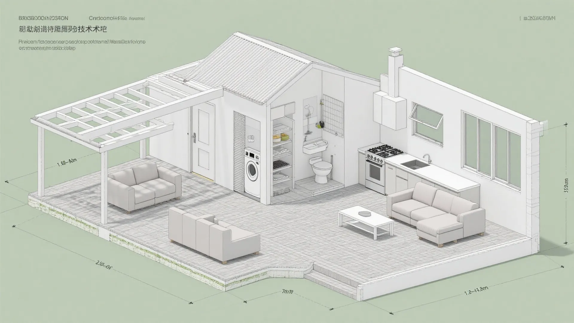 Perimeter Porch Loop with Central Utility Core