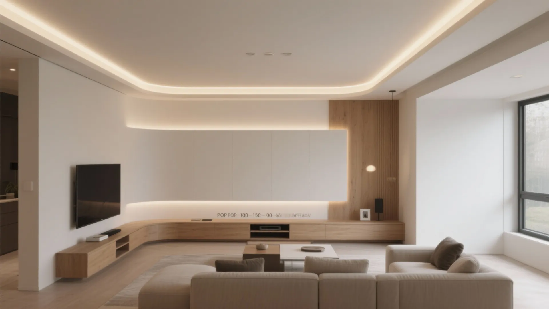 Floating Perimeter POP Ring with Recessed Illumination