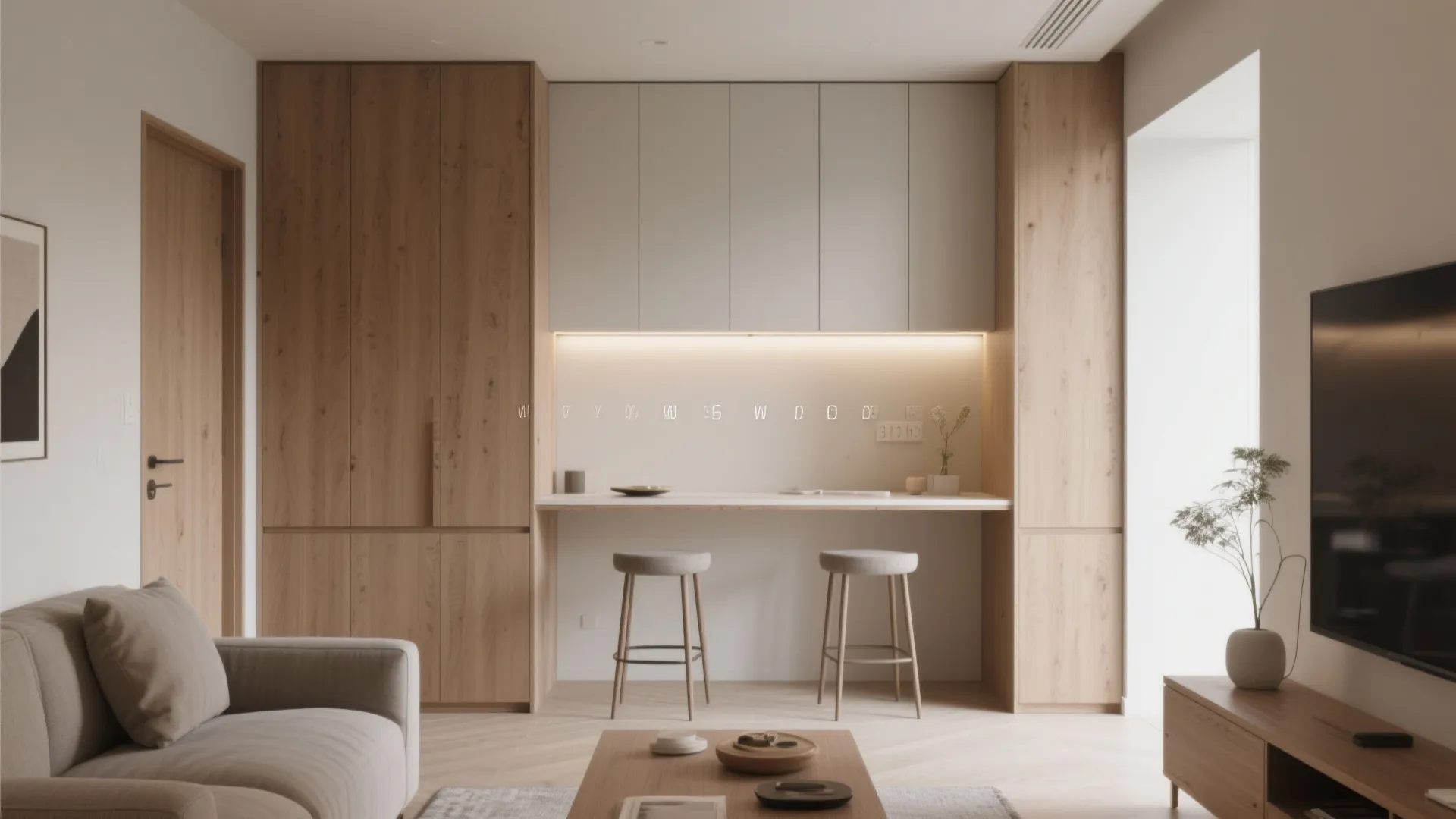 Perimeter Storage + Slim Console Dining