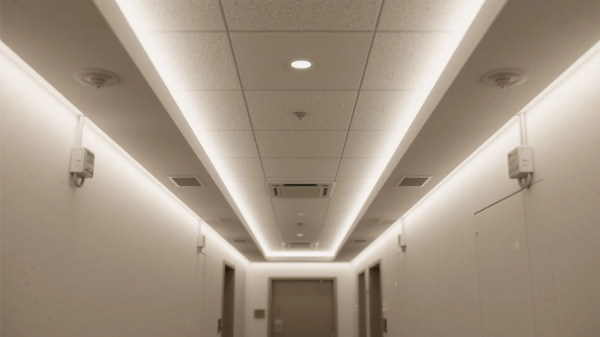 Perimeter lighting with lean gypsum soffits