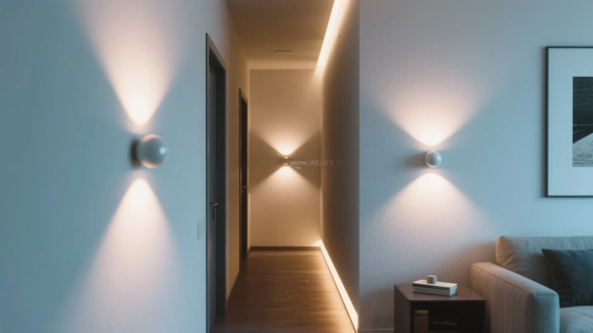 2. Perimeter uplighting for visual expansion