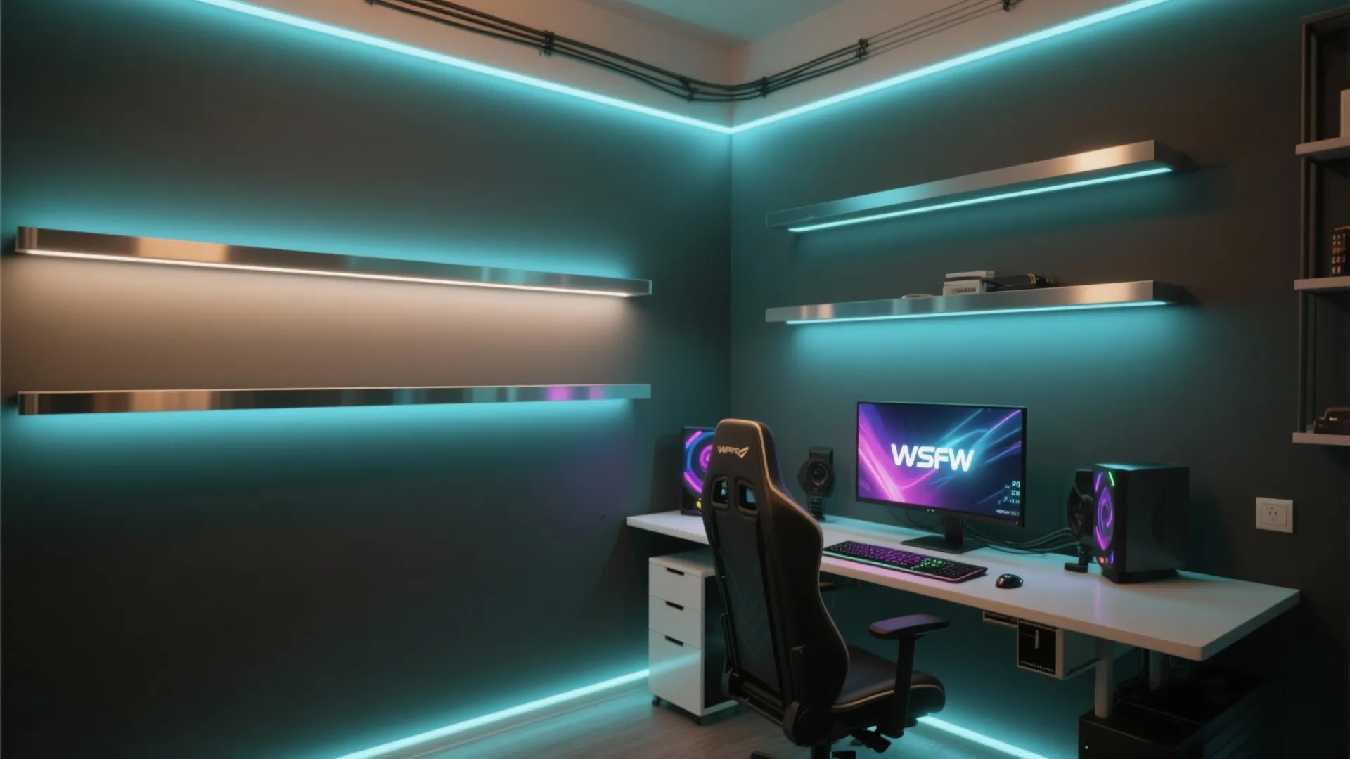 Perimeter LED Strips for Floating Walls