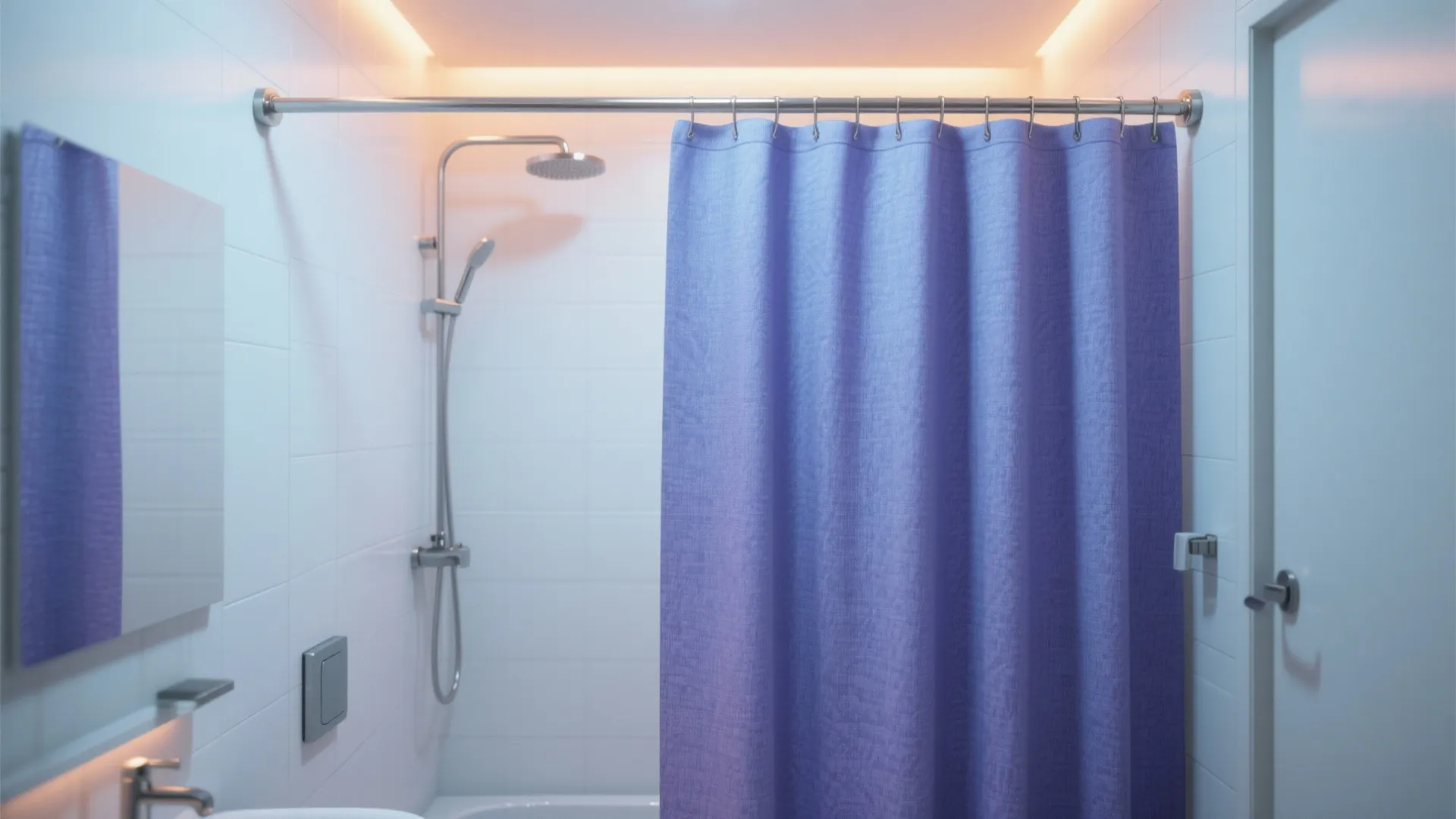 7. Periwinkle Shower Curtain Swap